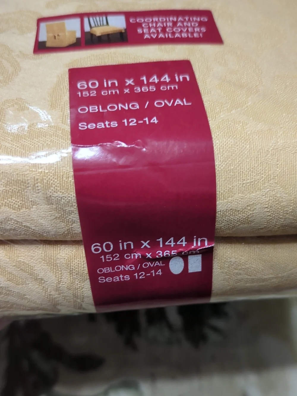 Gold Damask Tablecloth, 60